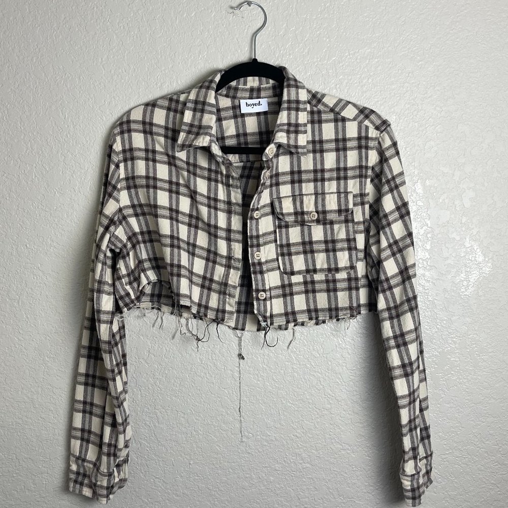 Super Cute Boyed Cropped Flannel